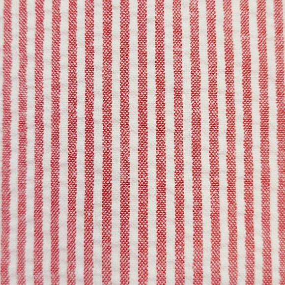 Vtg Eddie Bauer Red/White Stripe Seersucker Short Sleeve Button Down Shirt Sze M - Picture 4 of 8